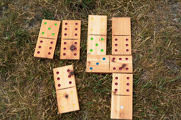 this image shoes dominoes