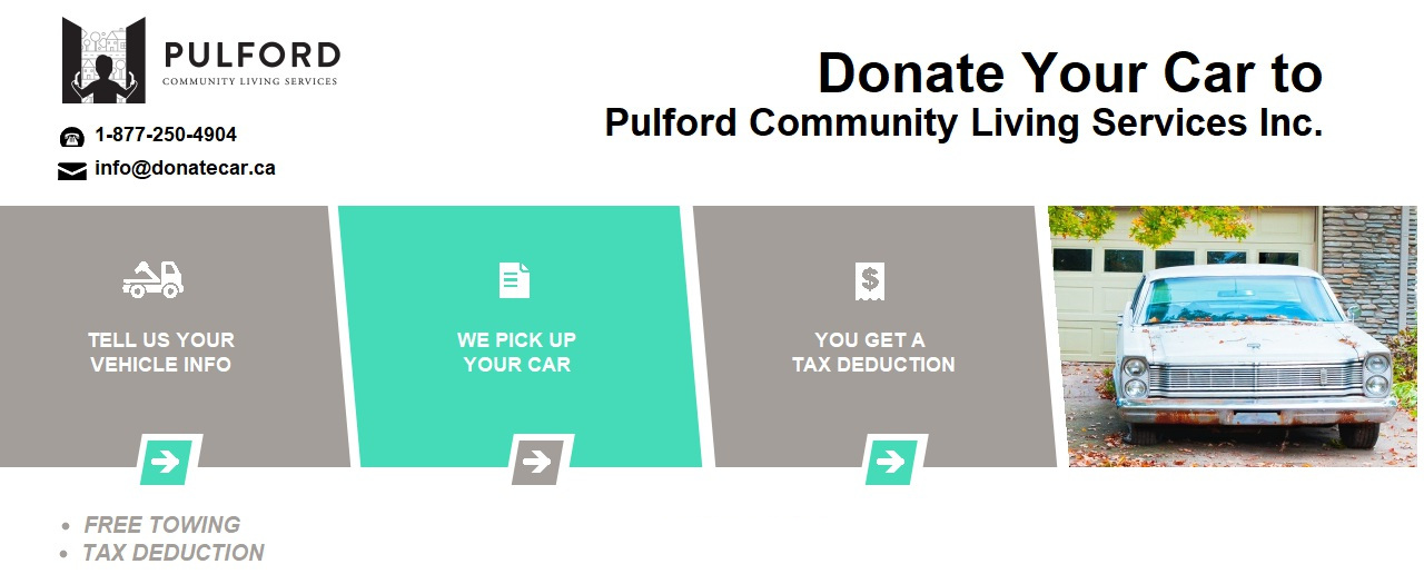 A graphic showing how to donate a car